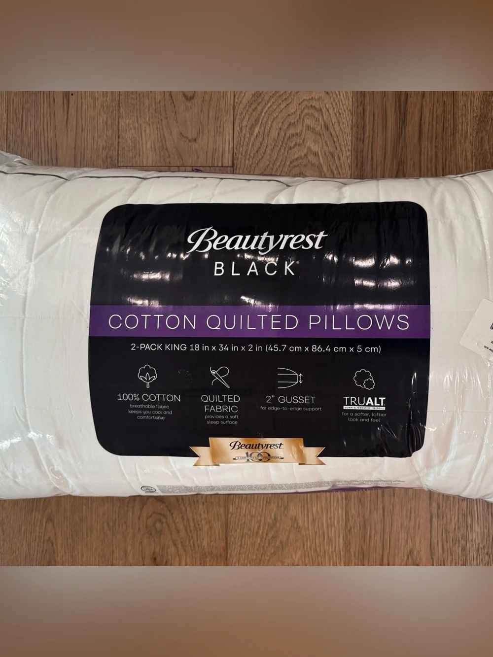 BEAUTYREST BLACK 2pk Luxurious Cooling Down Alternative Pillows